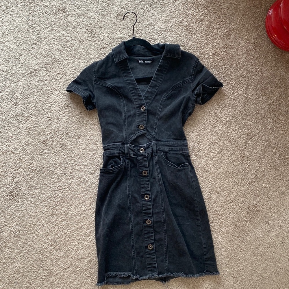 Zara black jean dress
